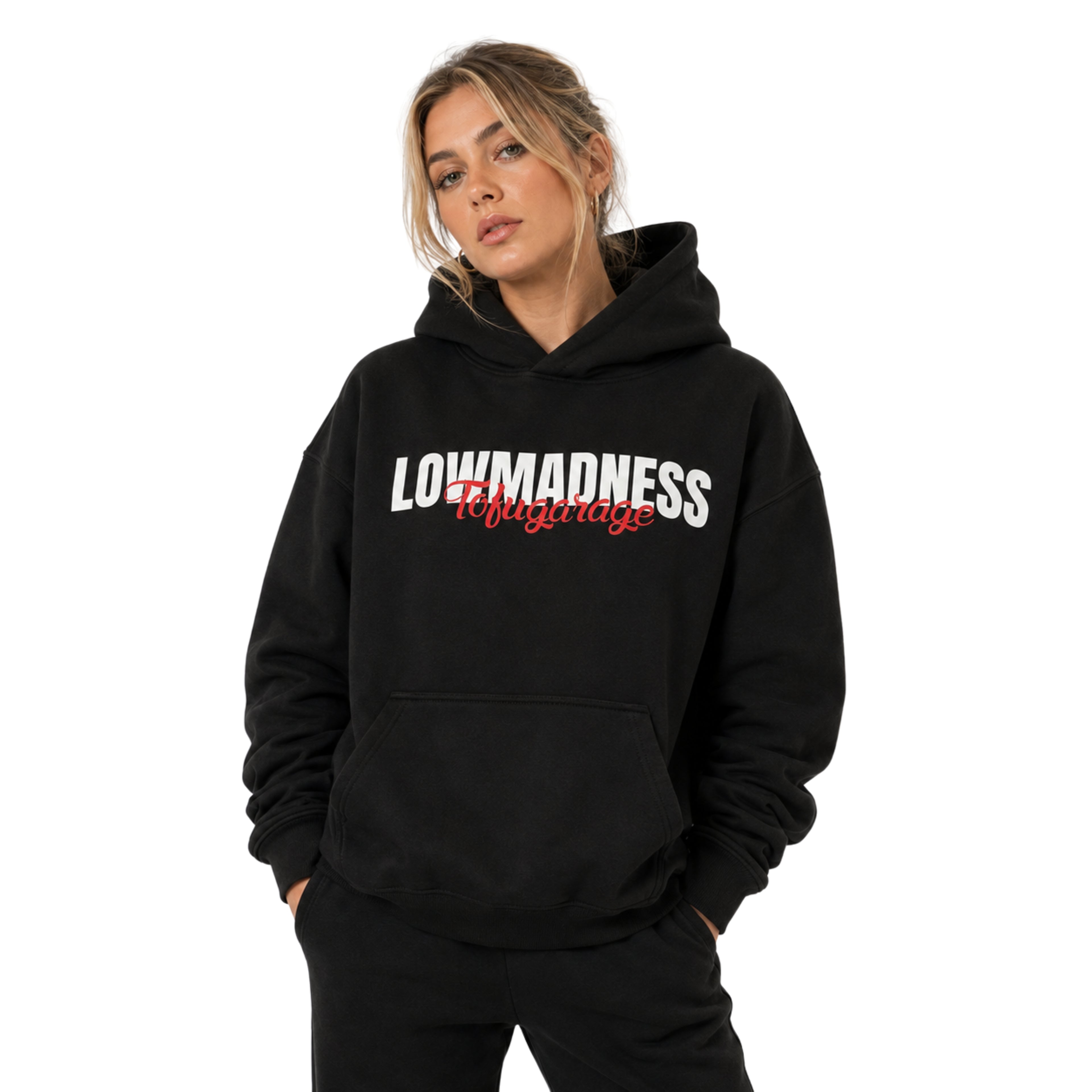 LowMadness x Tofu Garage Oversized Hoodie – Schwarz