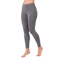 Low Madness Essential Leggings in Silver Grey featuring a high-waisted fit, side pocket, sculpting seams, and premium stretch fabric shown from front, side, and back.